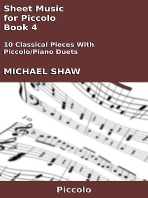 cover image of Sheet Music for Piccolo